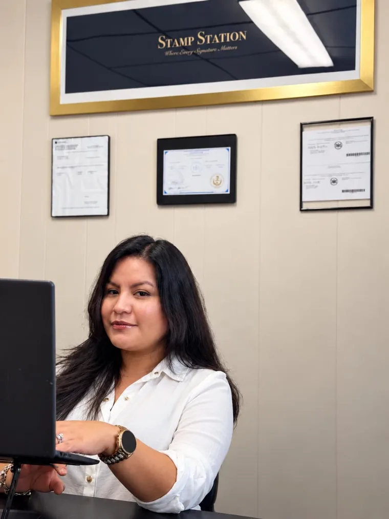 Eliana Vargas at her desk
